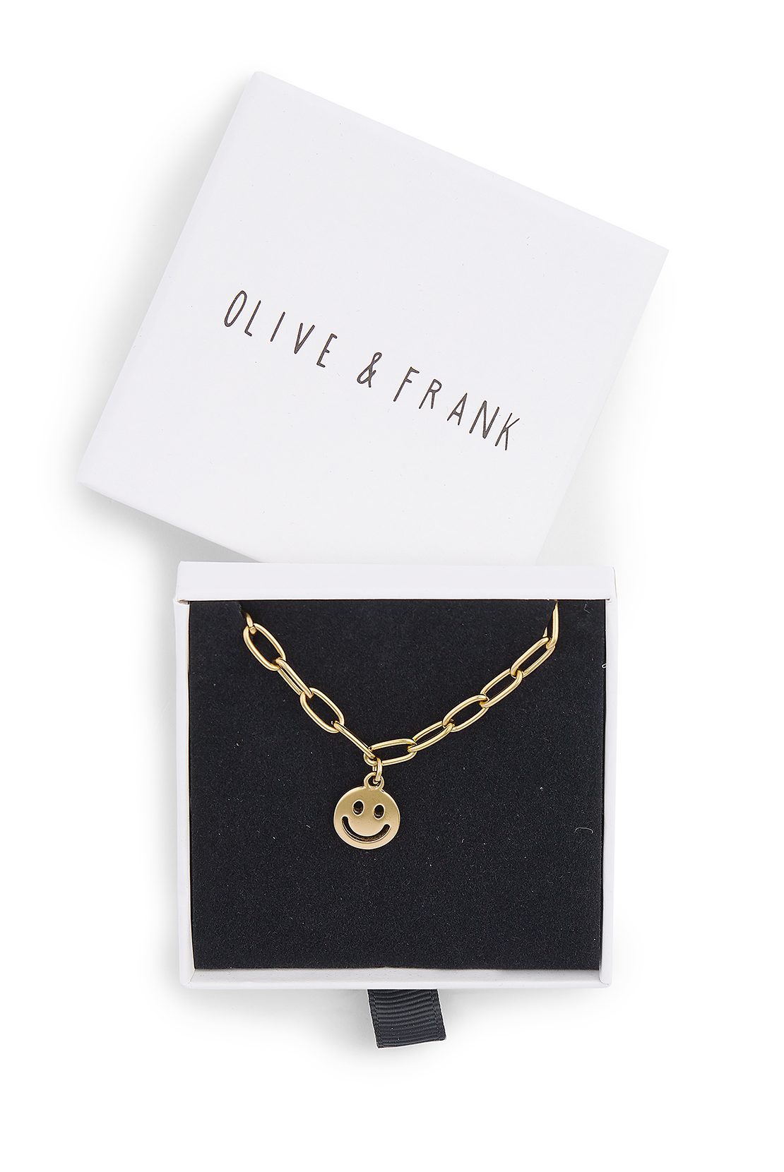 O&F Smiley Pendant Necklace