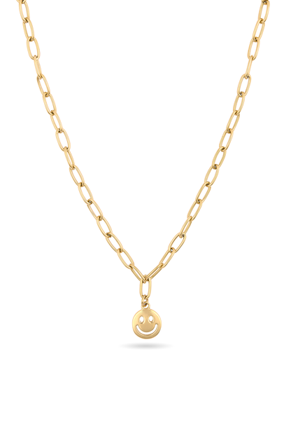 O&F Smiley Pendant Necklace