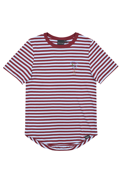 O&F Cool To Be Kind Embroidered Short Sleeve Breton Tee