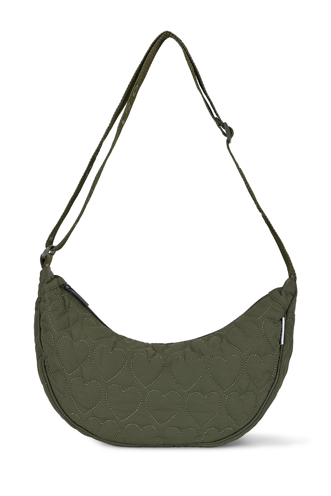 Heart Quilted Cross Body Bag - Khaki