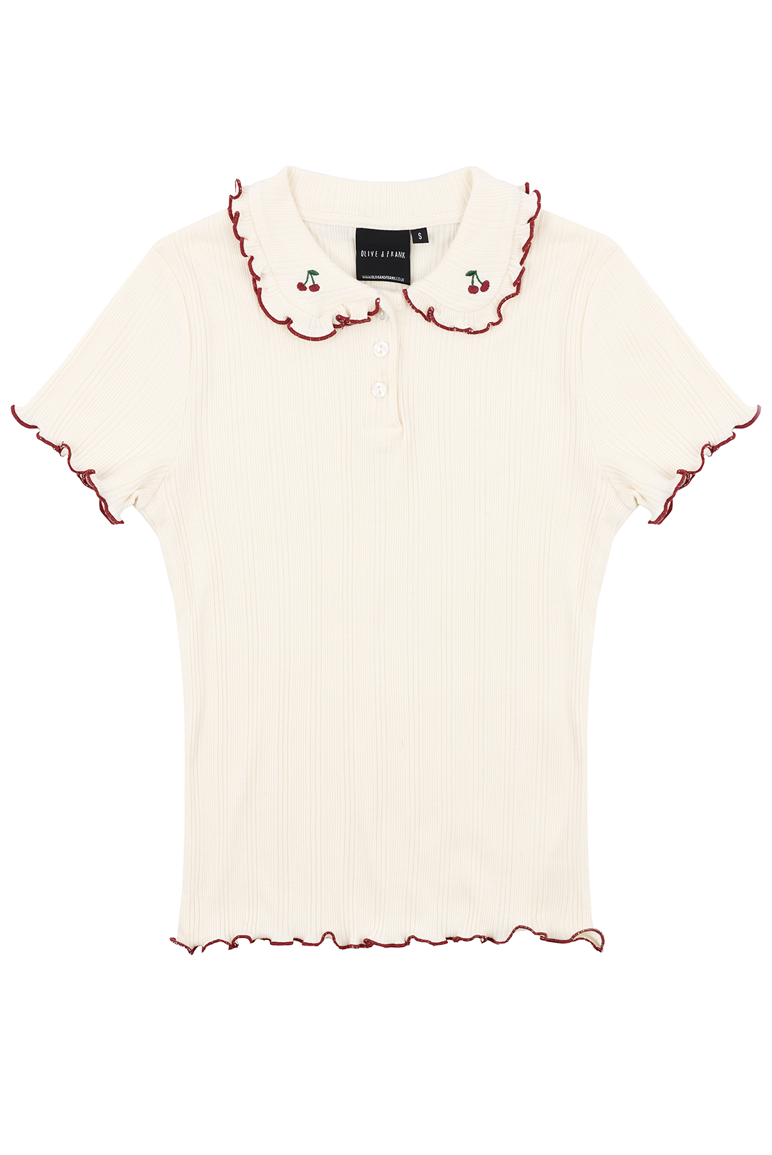 Sample - Cherry Collar Short Sleeve Tee - Small