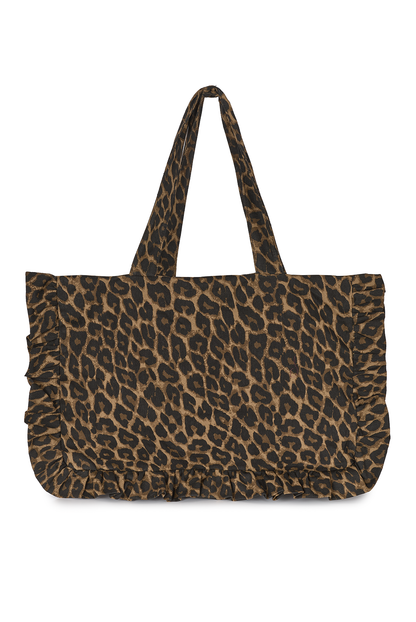 O&F Leopard Frill Tote Bag