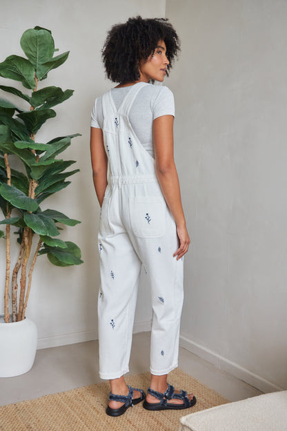 O&F Floral Embroidered Dungarees