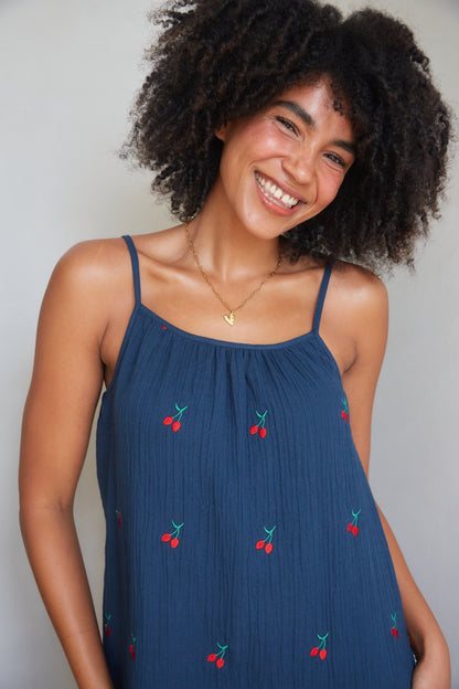Lula Cherry Embroidered Sundress