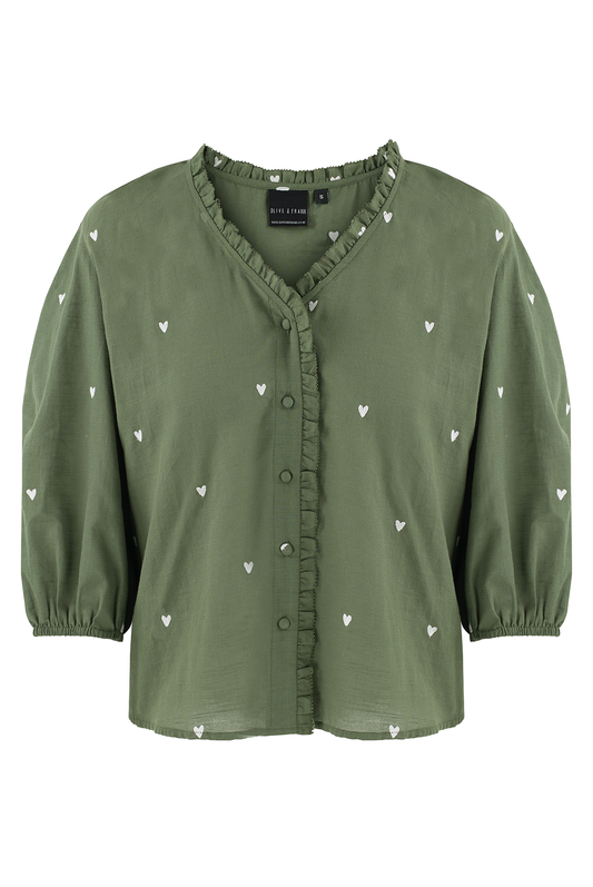 Sample: Indie Heart Embroidered Blouse - XS