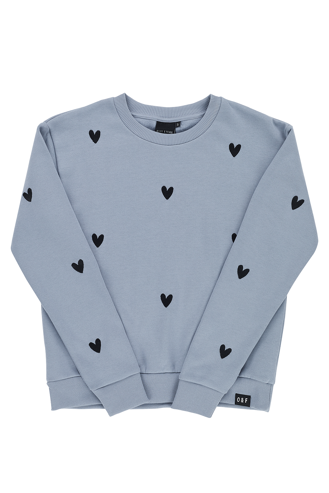 Sample -  Blue Heart Embroidered Sweatshirt - Medium