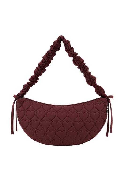 O&F Heart Quilted Sling Bag - Plum