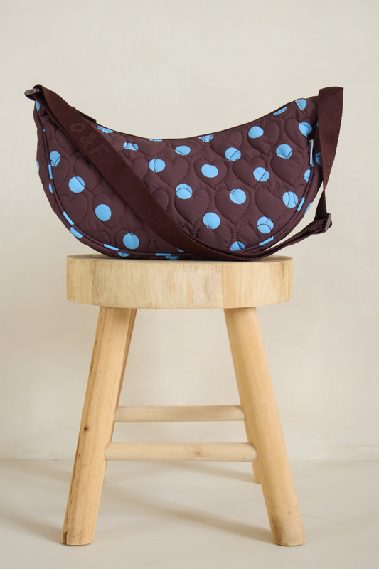 Heart Quilted Cross Body Bag -  Polka Dot
