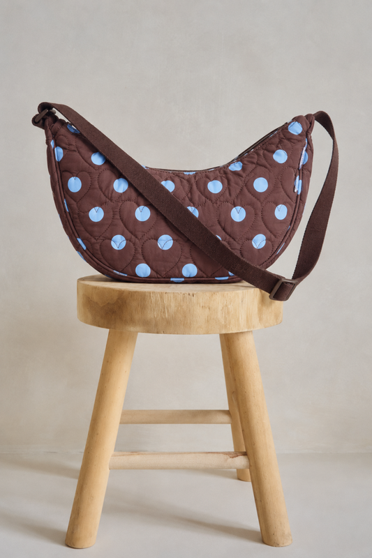 Heart Quilted Cross Body Bag -  Polka Dot