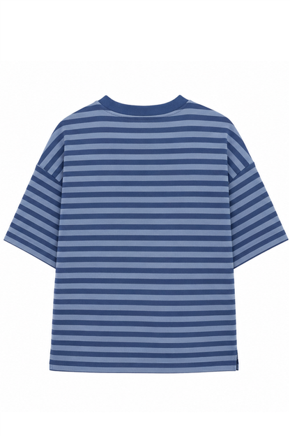 O&F Pomme Embroidered Short Sleeve Breton Tee