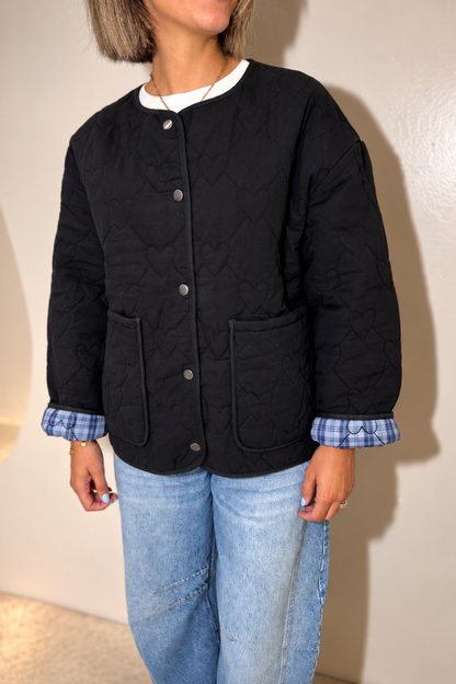 O&F Nell Heart Quilted Jacket