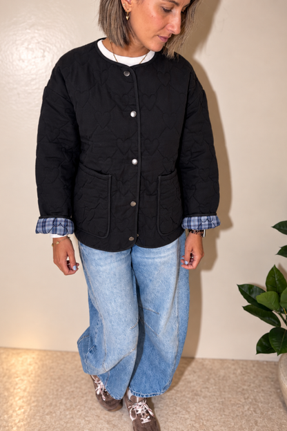 O&F Nell Heart Quilted Jacket