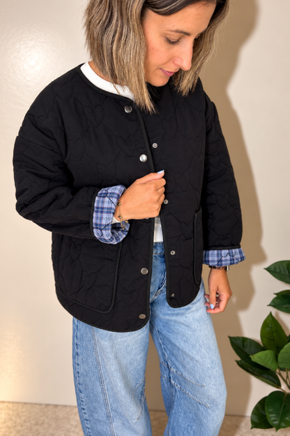 O&F Nell Heart Quilted Jacket