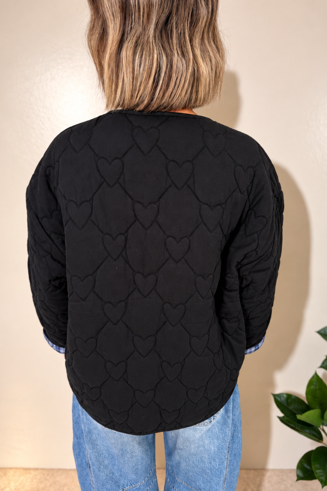 O&F Nell Heart Quilted Jacket