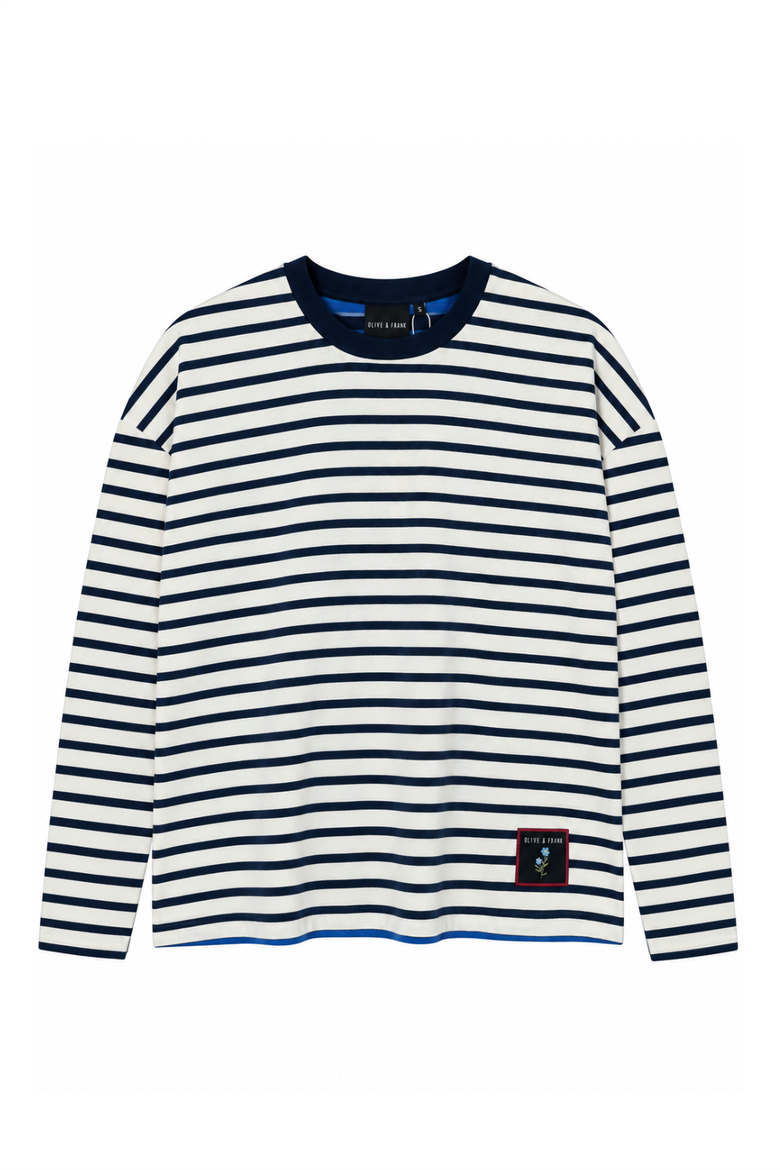 O&F Spliced Stripe Long Sleeve Stripe Tee