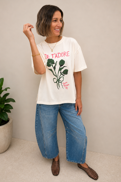 O&F Je T'adore Fleurs Tee