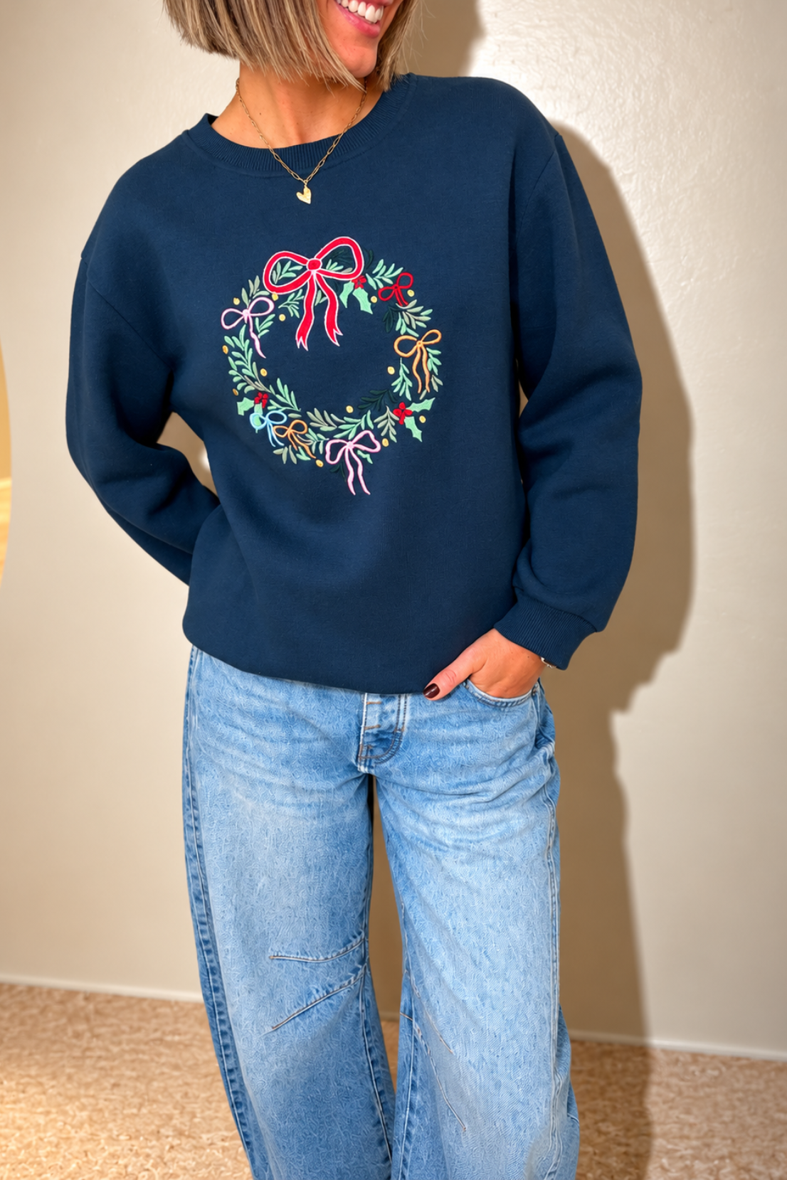 O&F Festive Wreath Sweatshirt