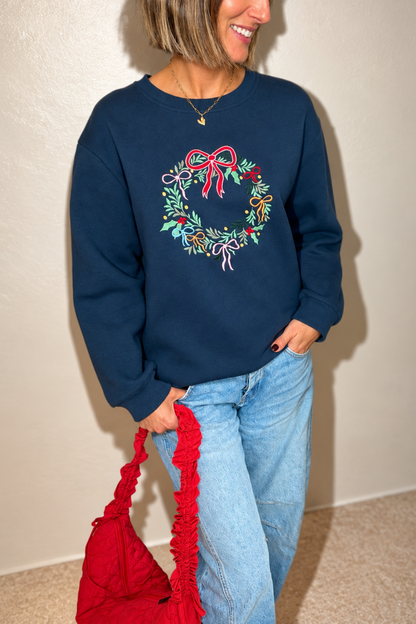 O&F Festive Wreath Sweatshirt