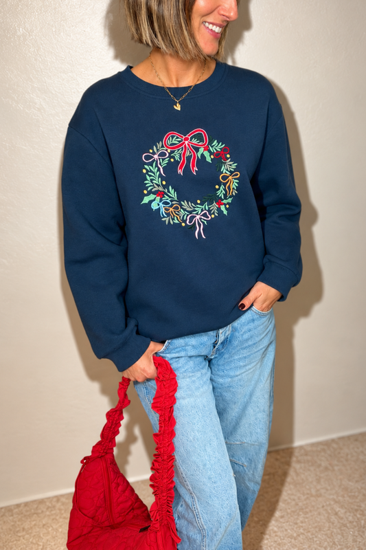 O&F Festive Wreath Sweatshirt