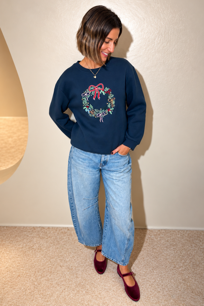 O&F Festive Wreath Sweatshirt