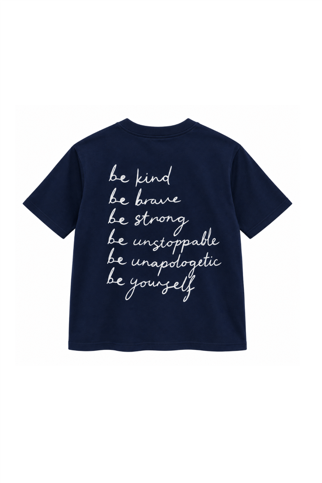 Sample -  Navy BE Tee - XS and 2XL