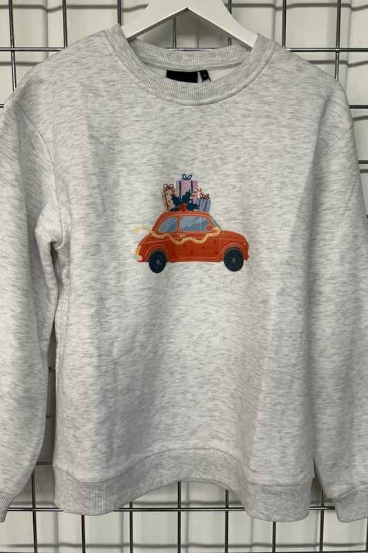 Sample: Christmas Car Print Sweatshirt  - Small