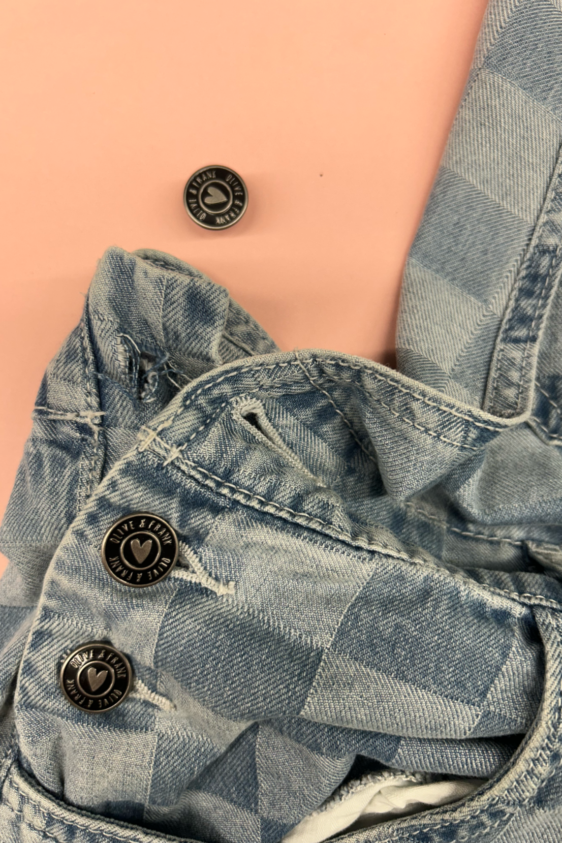 Pre Loved: Checkerboard Dungarees - Small