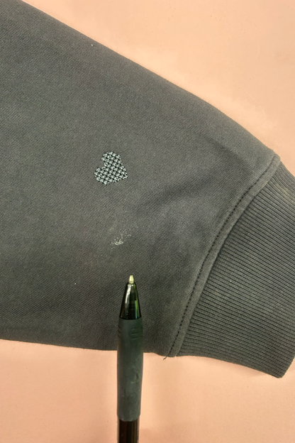 Sample: Heart Embroidered Washed Grey Sweatshirt - Medium