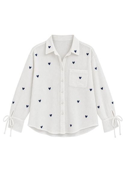 Sample -  Heart Embroidered Shirt - Small and Medium