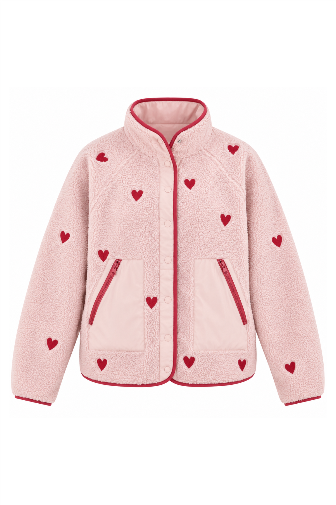 Sample: Heart Embroidered Fleece Jacket - Small