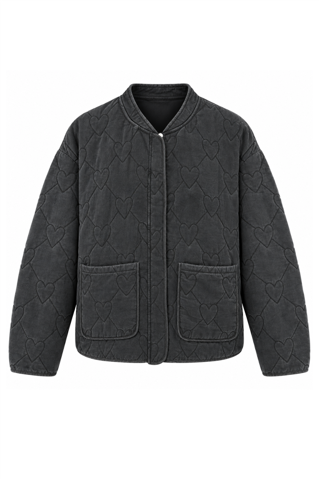 Sample: Washed Black Heart Quilted Jacket - XS