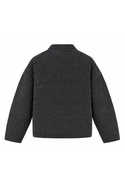 Sample: Washed Black Heart Quilted Jacket - XS