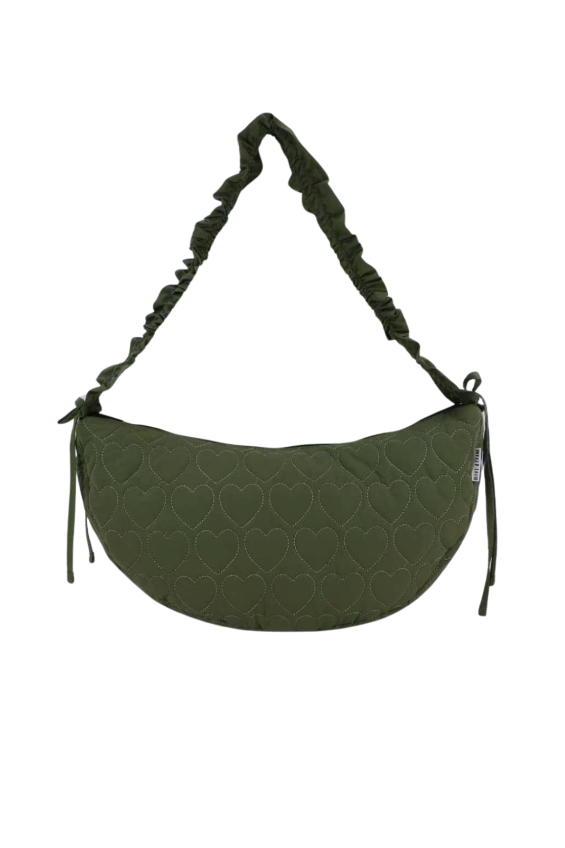 O&F Heart Quilted Sling Bag - Khaki