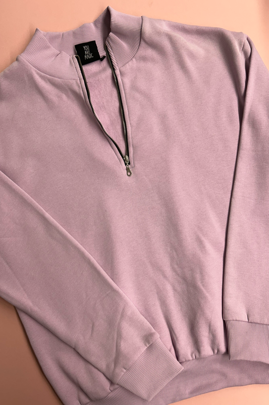 Sample: Quarter Zip Sweatshirt - Lilac - Small