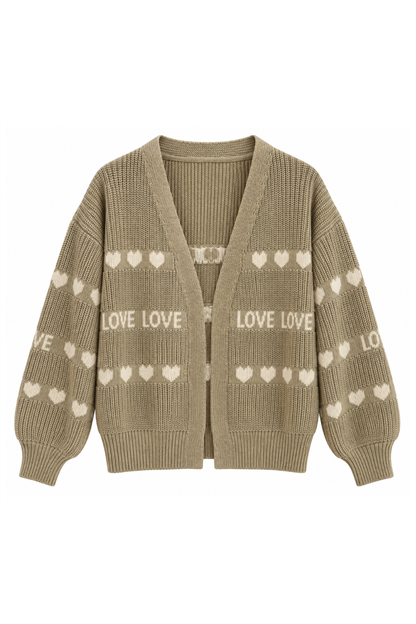 Sample: Love Love Intrasia Cardigan - Small