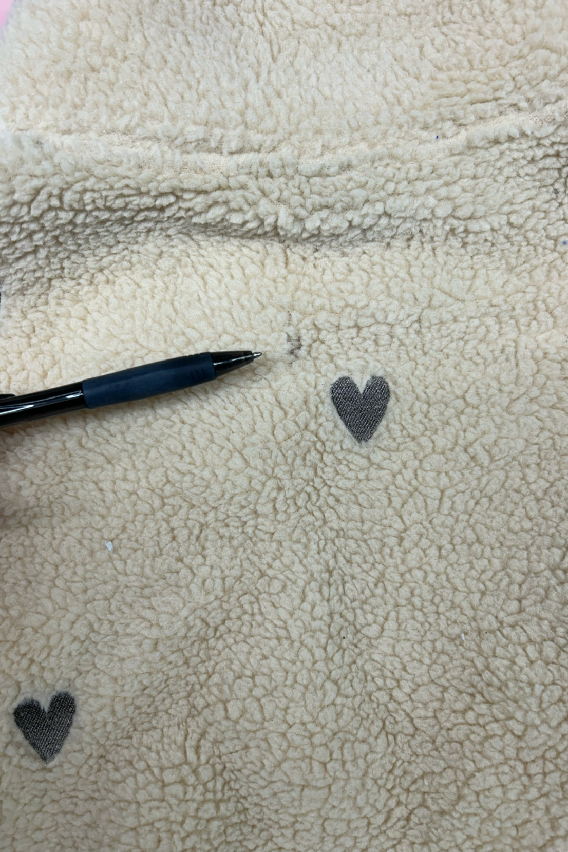 Sample: Heart Embroidered Fleece - Oat - XL