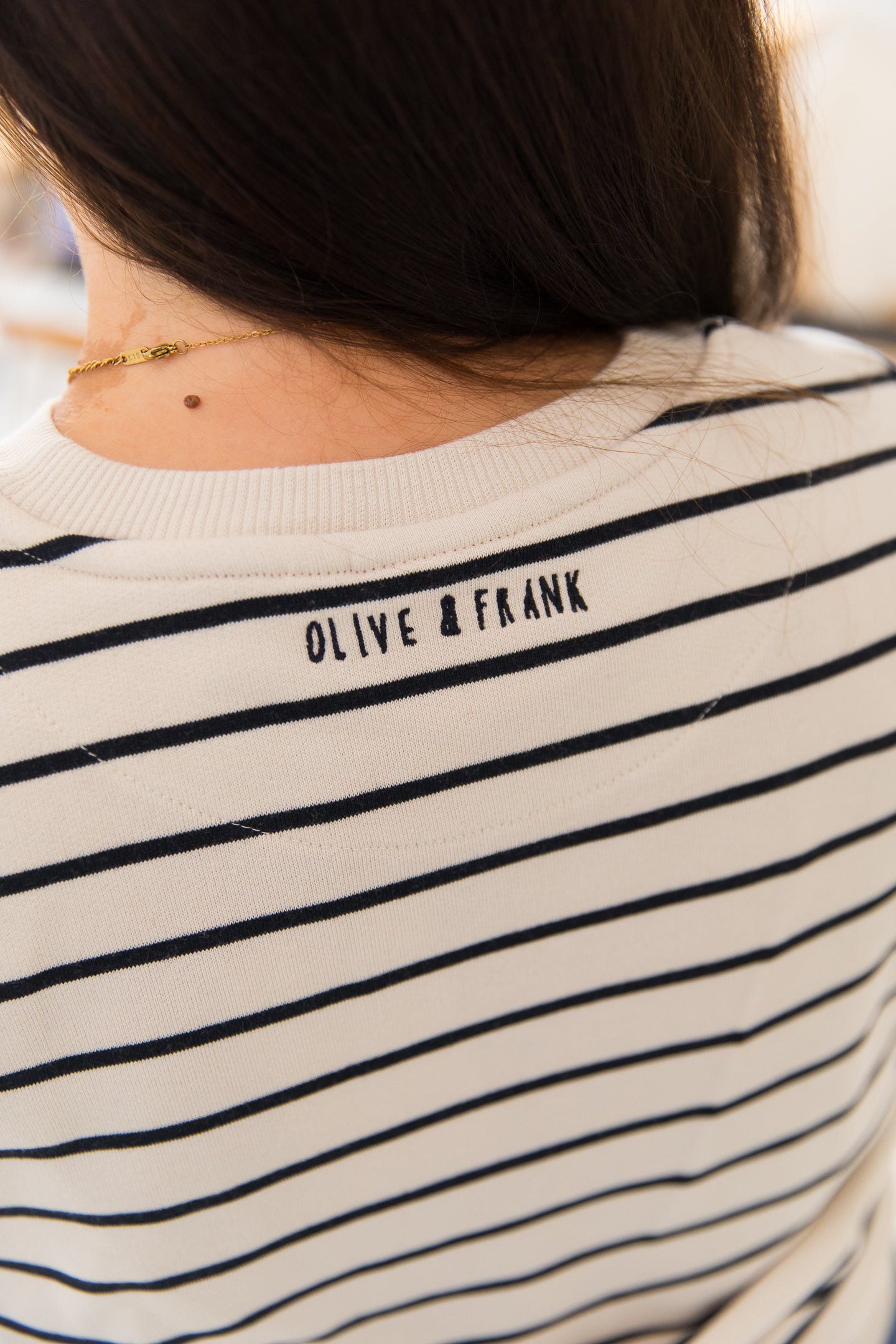 O&F Non Merci Stripe Sweatshirt