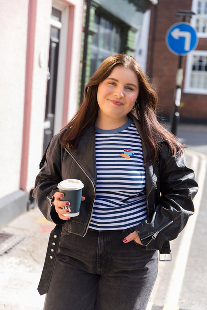 O&F Coffee and Croissant Long Sleeve Breton Tee