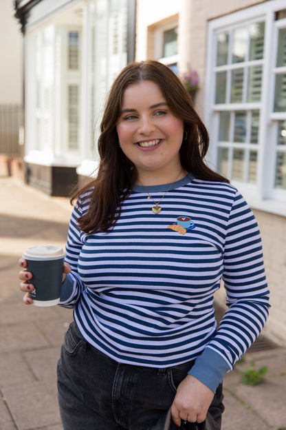 O&F Coffee and Croissant Long Sleeve Breton Tee