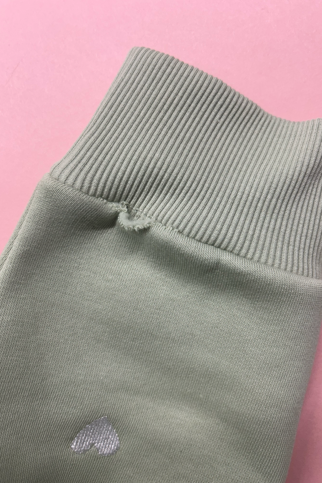 Sample: Sage Heart Embroidered Zip Sweatshirt - Medium