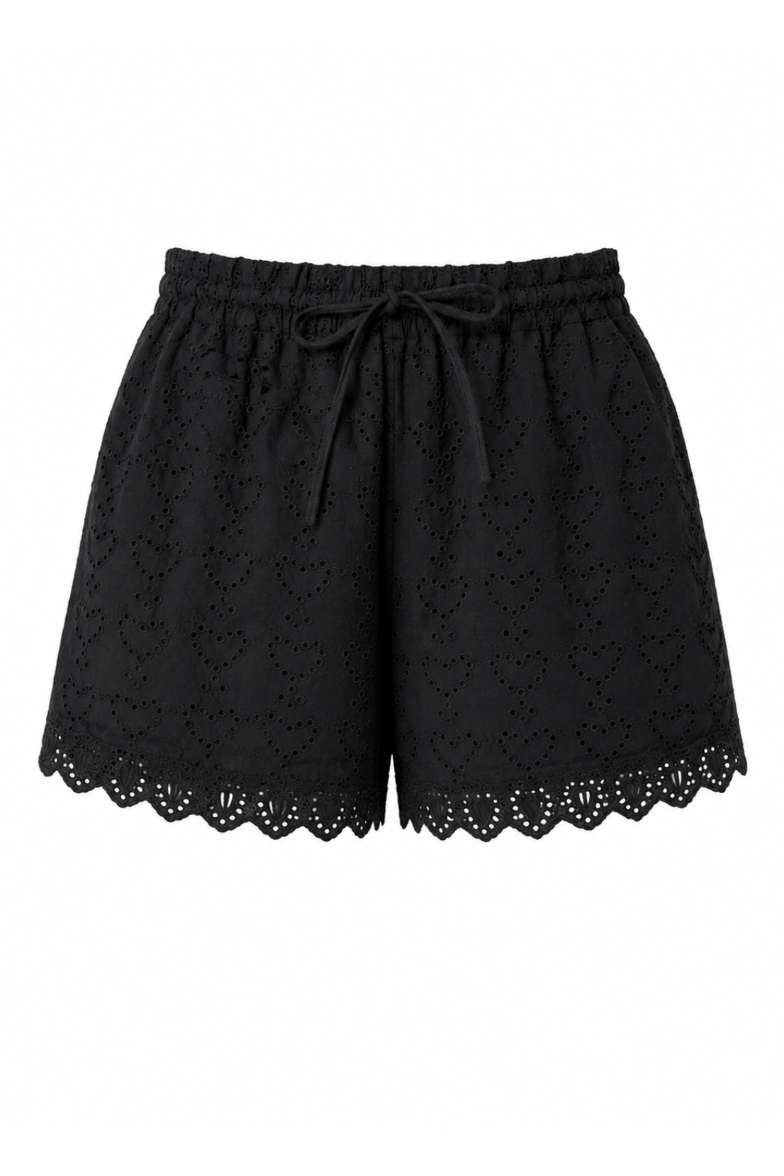O&F Blake Broderie Anglaise Heart Shorts