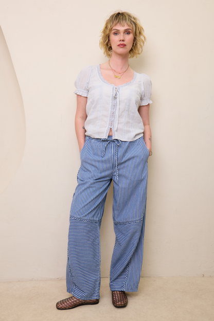 O&F Kit Stripe Trousers - Blue Stripe