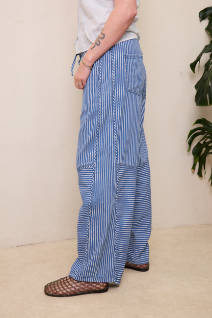 O&F Kit Stripe Trousers - Blue Stripe