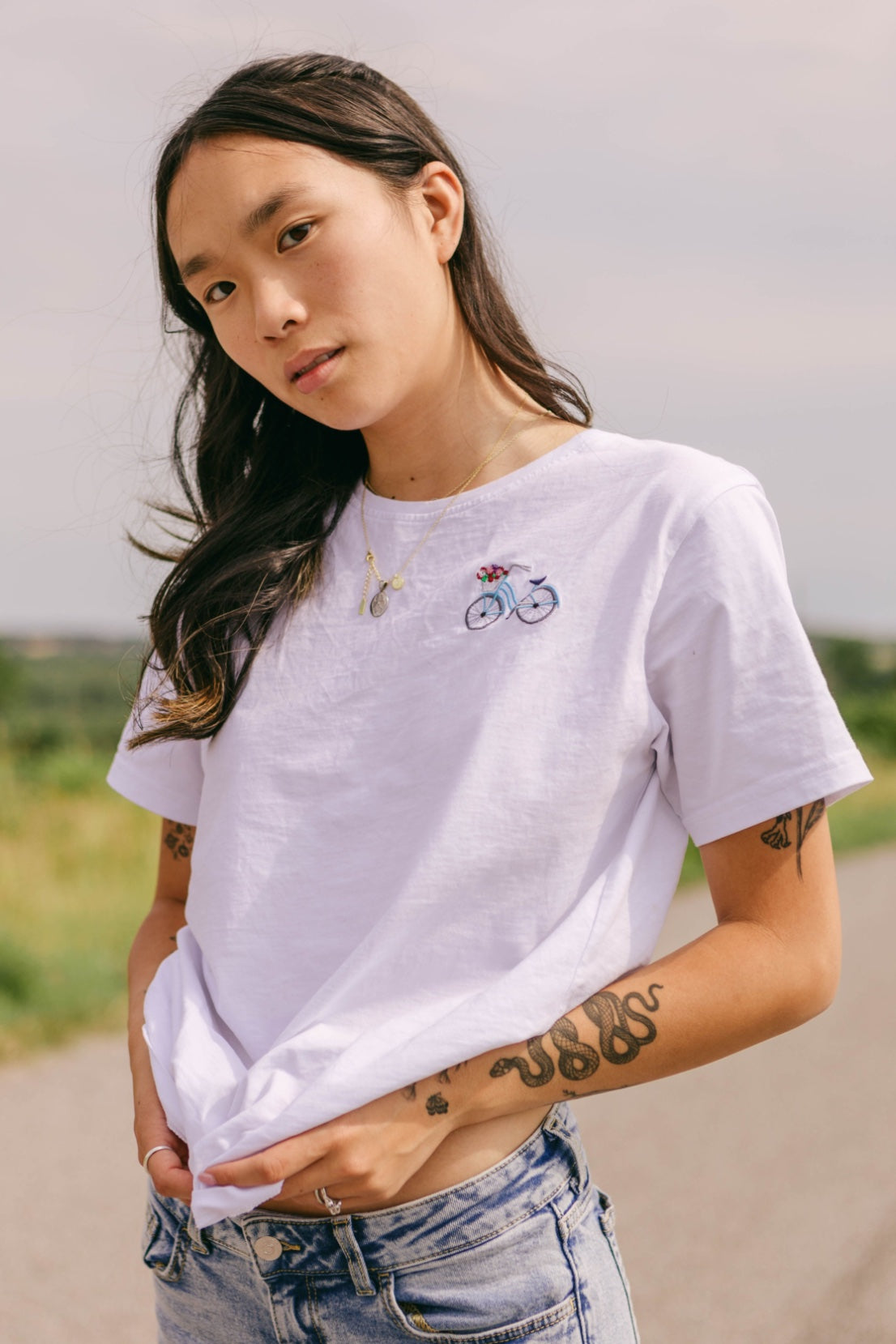 O&F Bicycle Embroidered Tee