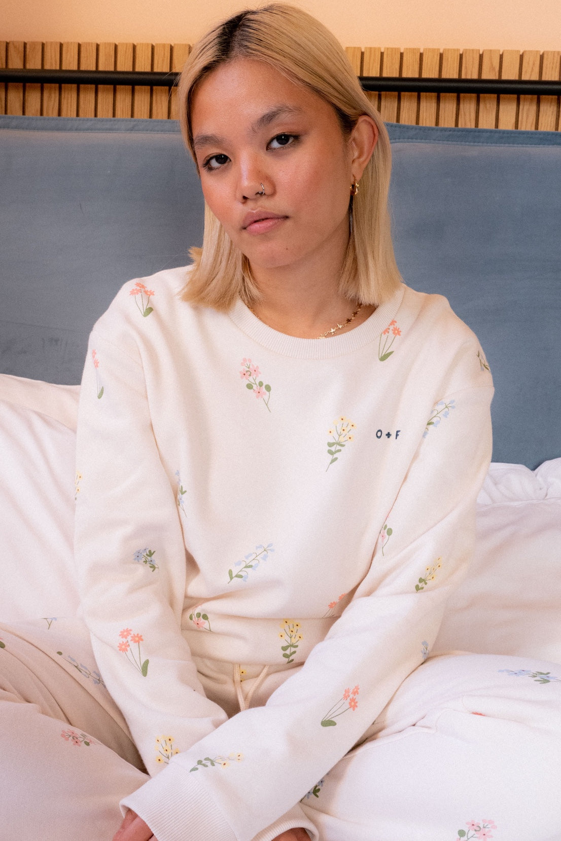 O&F Floral Print Sweatshirt