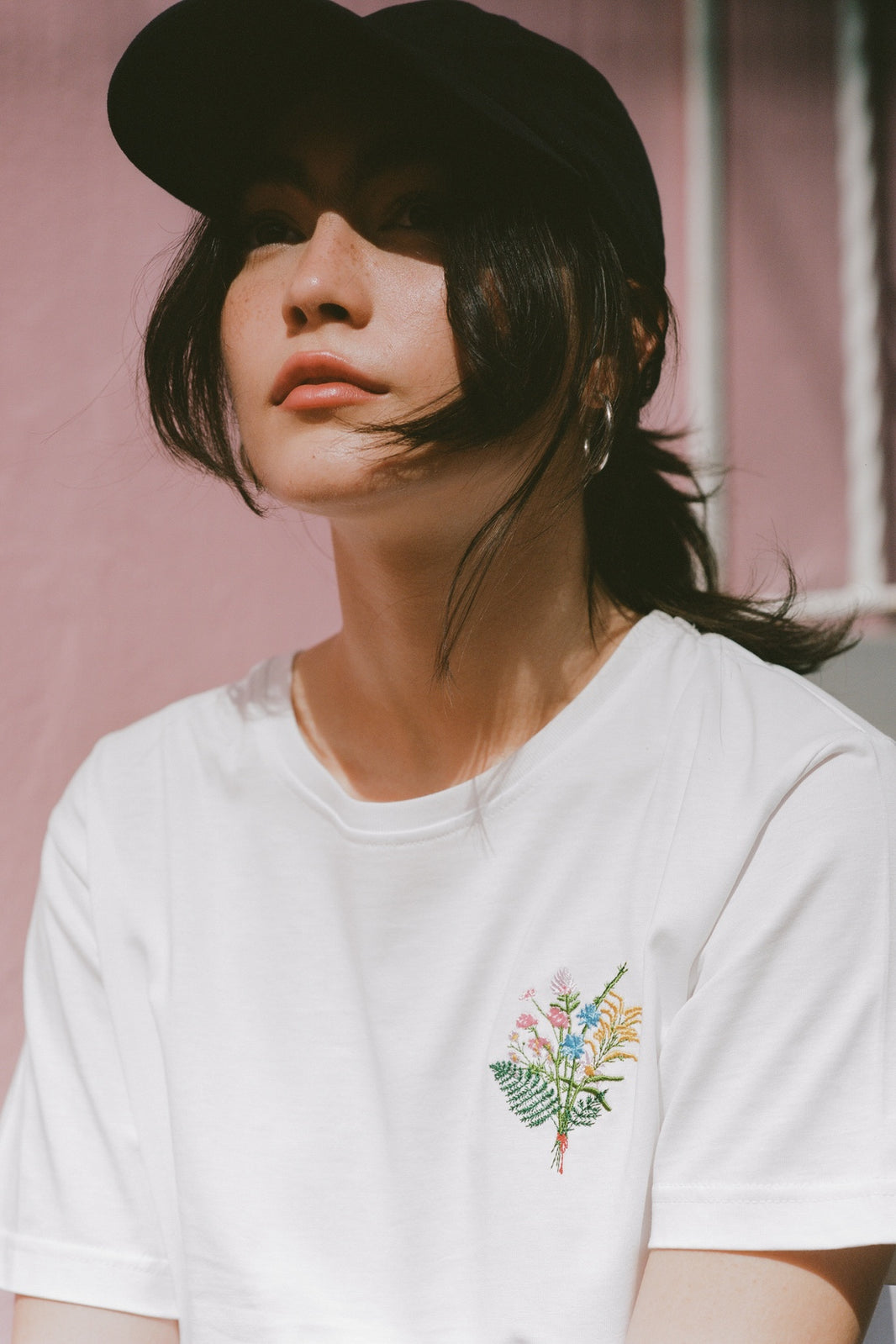 O&F Floral Embroidered Tee