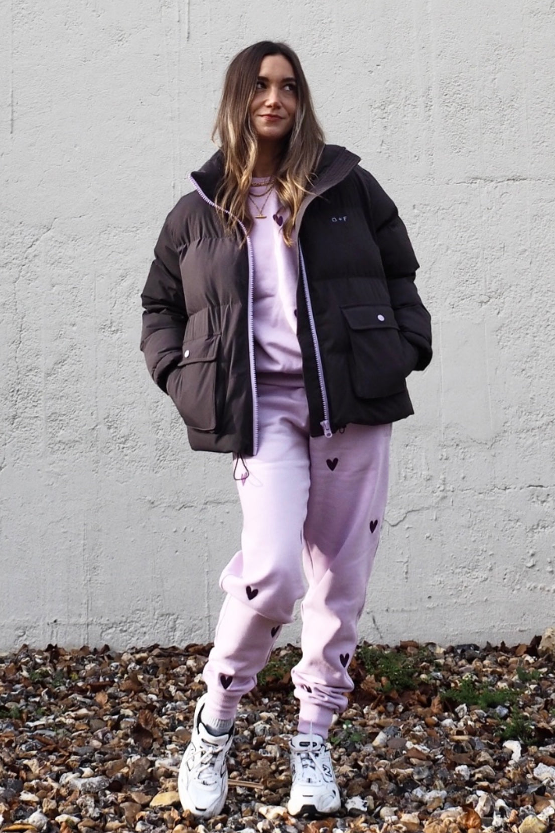O&F Charcoal Grey Puffer Jacket