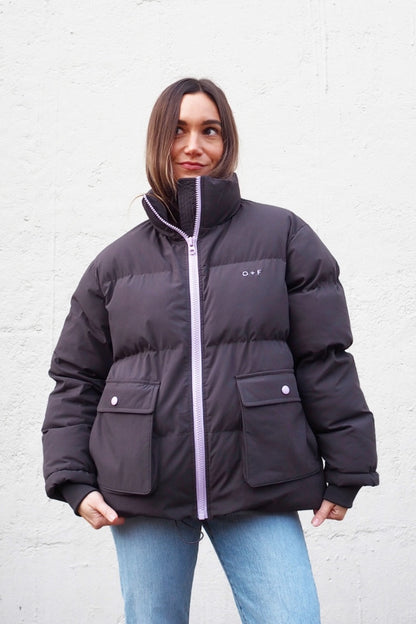 O&F Charcoal Grey Puffer Jacket