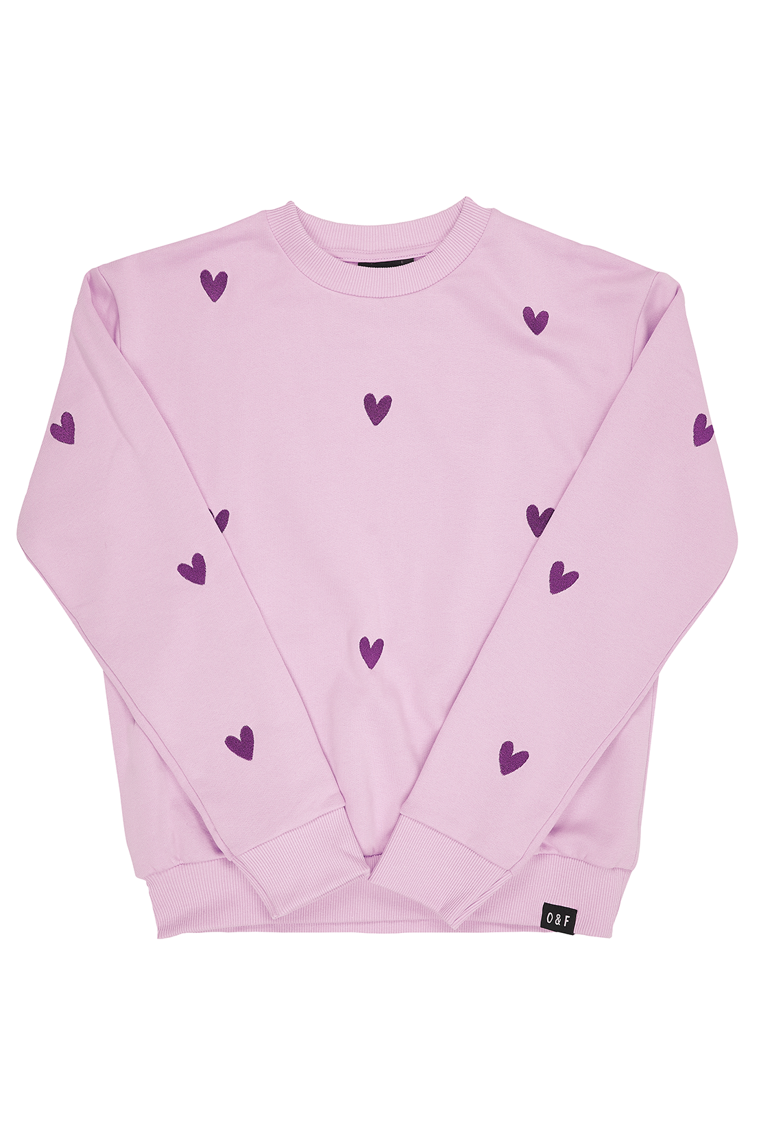 O&F Heart Embroidered Sweatshirt - Lilac