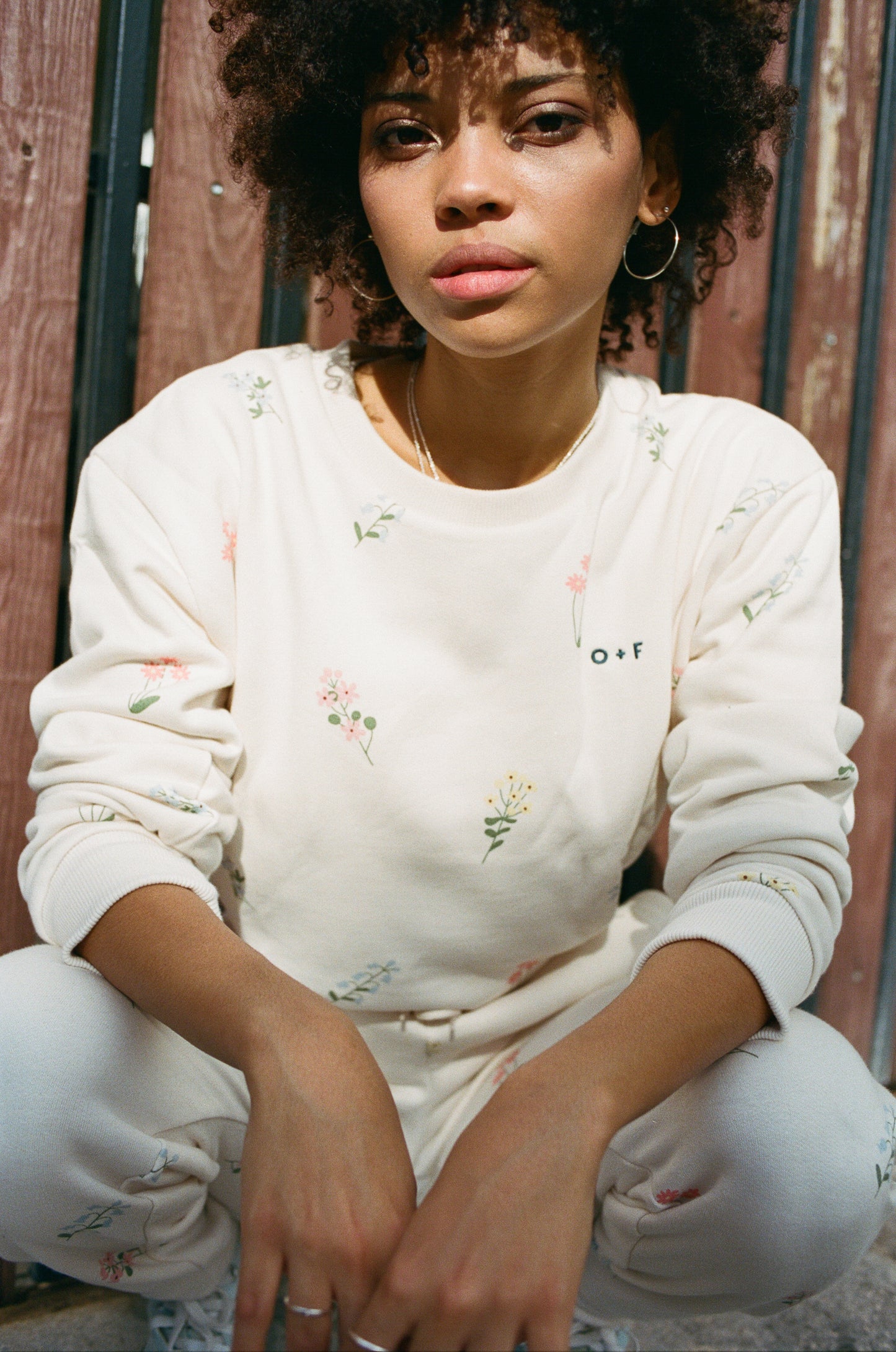 O&F Floral Print Sweatshirt